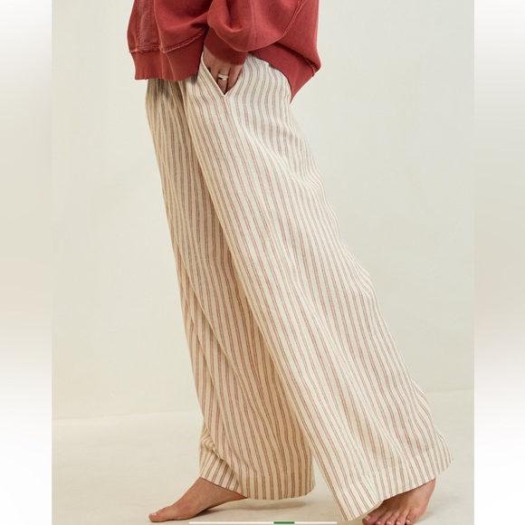 Aerie Linen Blend Trousers Size Medium Oversized - Picture 4 of 9